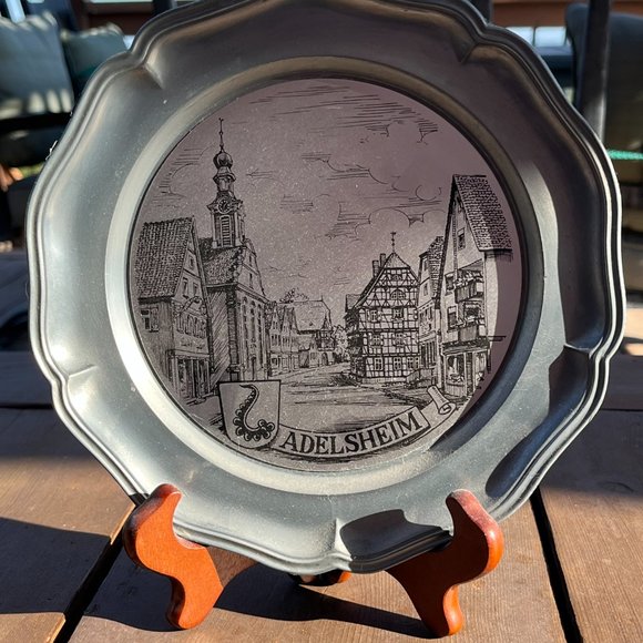 1984 Pewter Plate Adelsheim Germany - Picture 2 of 6